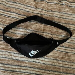 Nike Black Belt Bag with White Logo